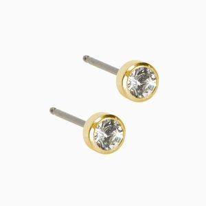 Blomdahl golden medical grade titanium earrings 4mm size
